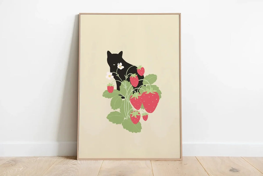 Sleeping Kitten Canvas Print | Minimalist Animal Wall Art