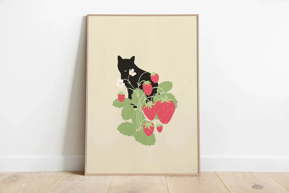 Sleeping Kitten Canvas Print | Minimalist Animal Wall Art
