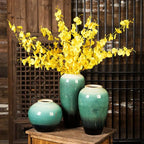 Teal Ombre Ceramic Bud Vase