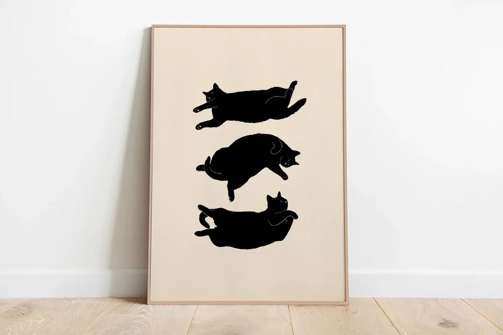 Sleeping Kitten Canvas Print | Minimalist Animal Wall Art