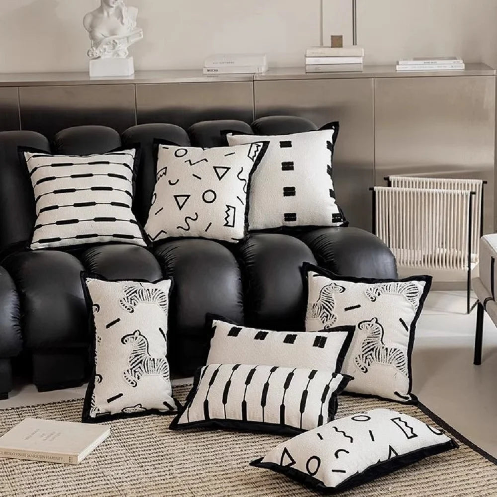 Abstract Colour-Block Cushion Cover