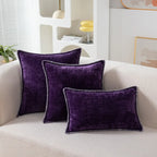 Chenille Cushion Cover with Stitched Edge