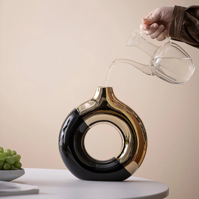 Electroplated Ceramic Statement Vase