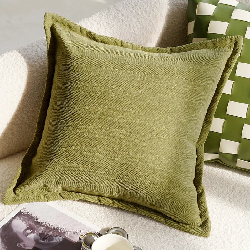 Shades of Green Woven Cushion Cover