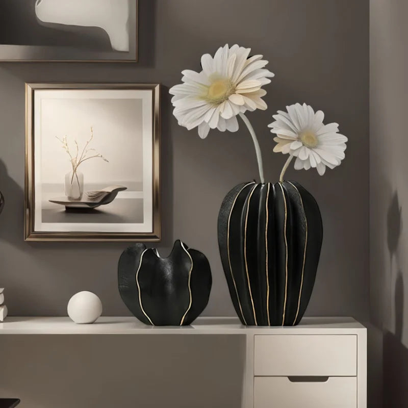 Organic Pleated Ceramic Vase