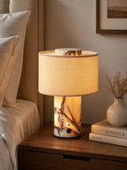 Calacatta Marble & Fabric Table Lamp
