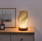 Minimalist Table Lamp with Wooden Base
