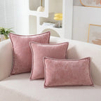 Chenille Cushion Cover with Stitched Edge