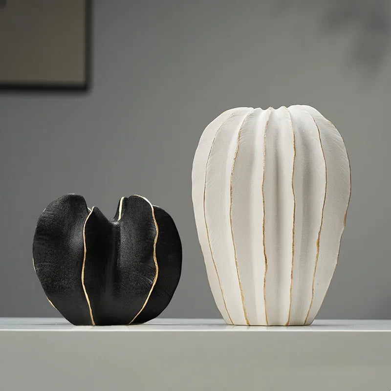 Organic Pleated Ceramic Vase