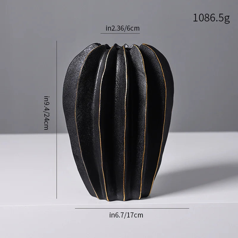 Organic Pleated Ceramic Vase