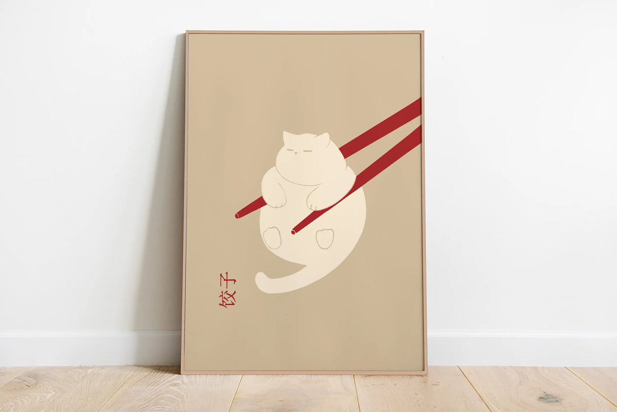 Sleeping Kitten Canvas Print | Minimalist Animal Wall Art