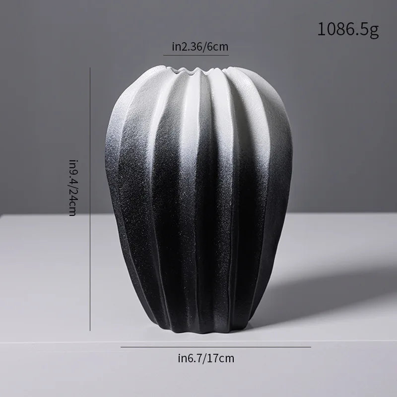 Organic Pleated Ceramic Vase