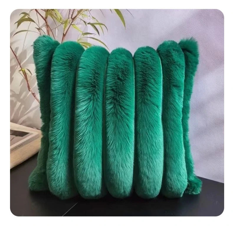 Two-Tone Faux Fur Cushion Cover