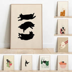 Sleeping Kitten Canvas Print | Minimalist Animal Wall Art