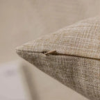Beige Minimal Blooms Cushion Cover 4Pcs Linen Throw Pillow Covers