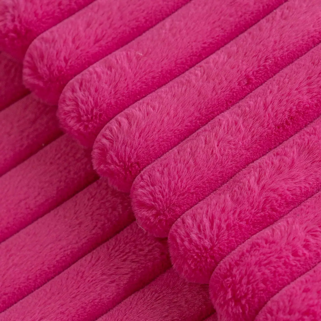 Faux Fur Ribbed Cushion Cover