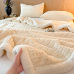 Double-Layer Fleece & Lambswool Throw