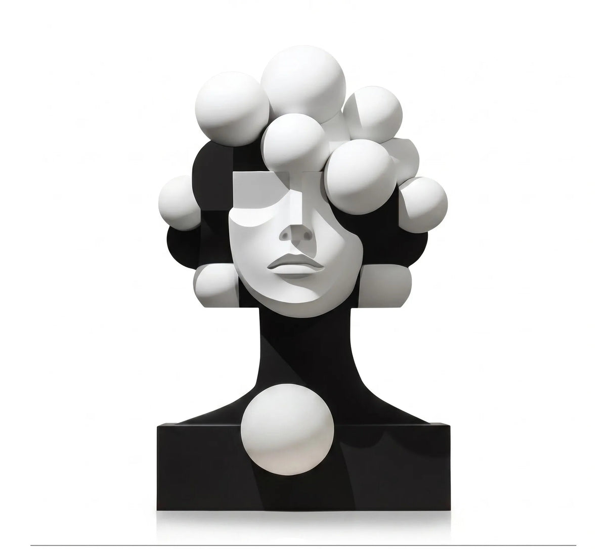 B&W Art Deco Abstract Human Figure Sculpture