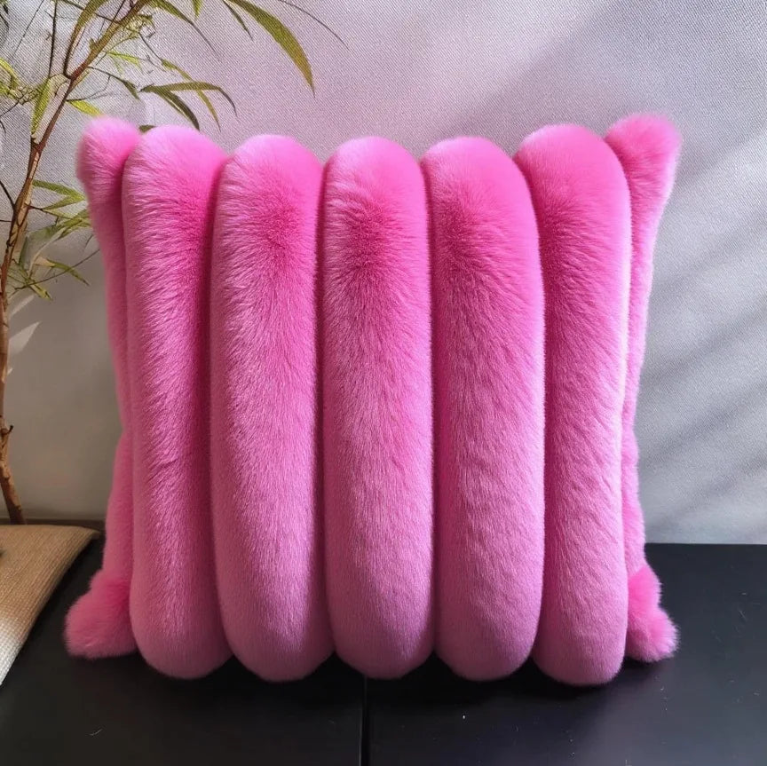 Two-Tone Faux Fur Cushion Cover