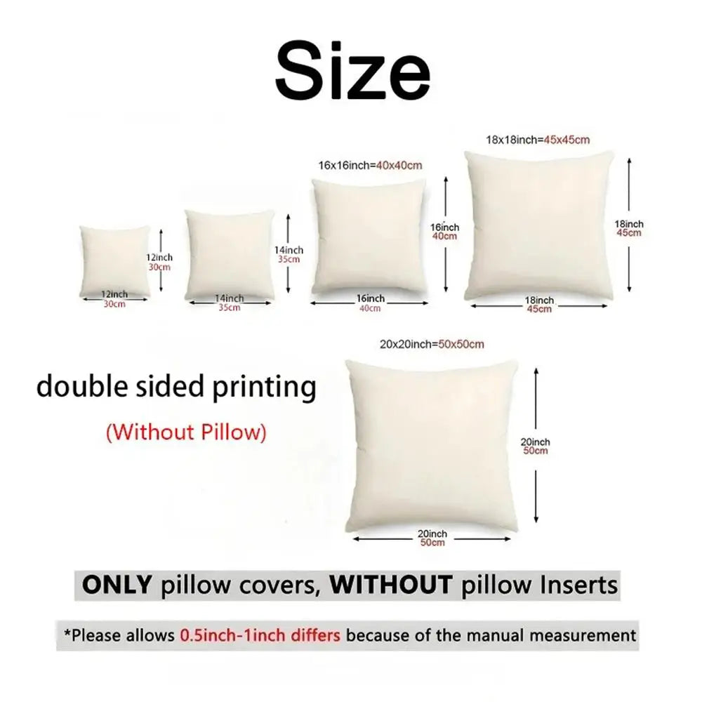 Beige Minimal Blooms Cushion Cover 4Pcs Linen Throw Pillow Covers