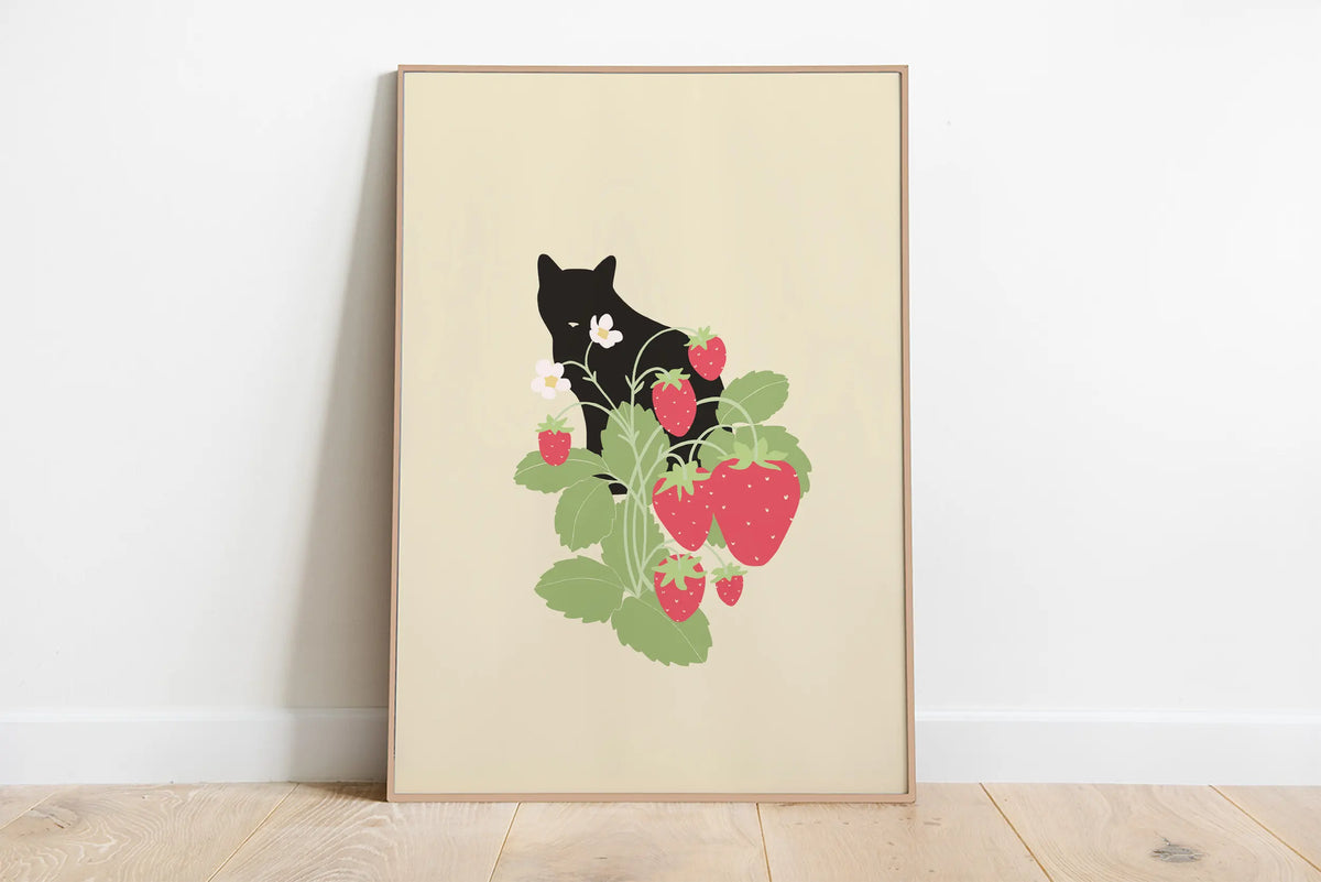 Sleeping Kitten Canvas Print | Minimalist Animal Wall Art