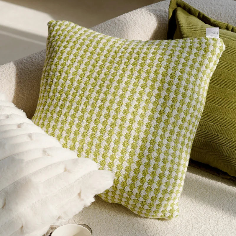Shades of Green Woven Cushion Cover