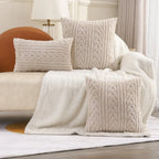 Cable Knit Plush Cushion Cover