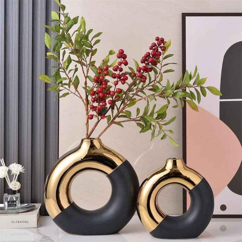 Electroplated Ceramic Statement Vase