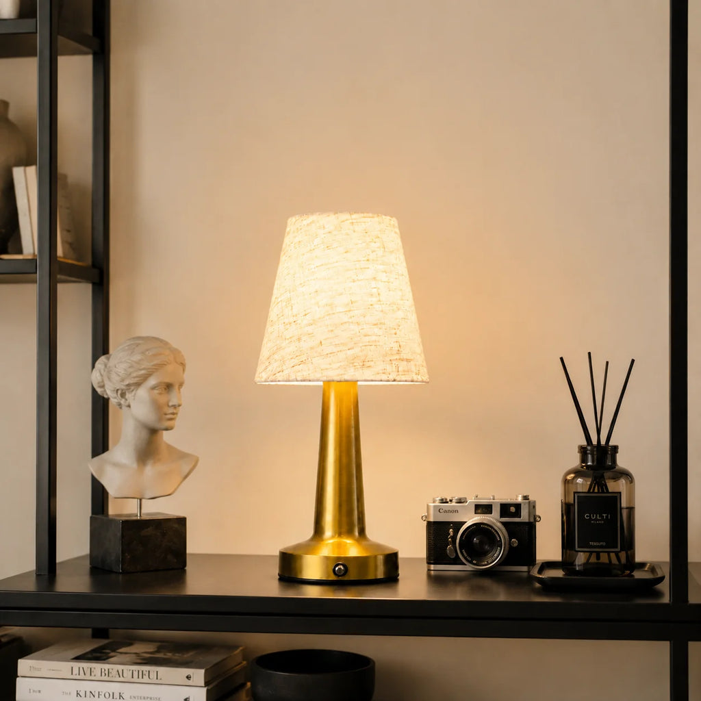 Iron Fabric Shade Bedside Lamp