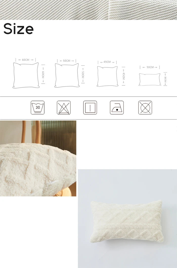 Plush Lumbar Cushion Cover