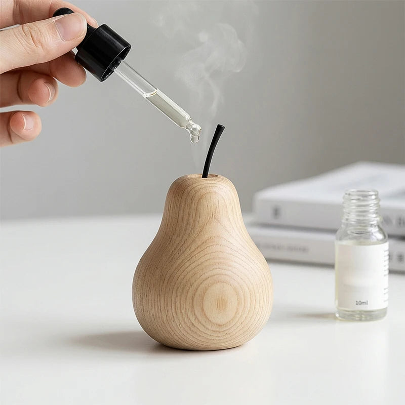 Pear Decor Wood Perfume Diffuser Aromatherapy Living Room Scented Ornament