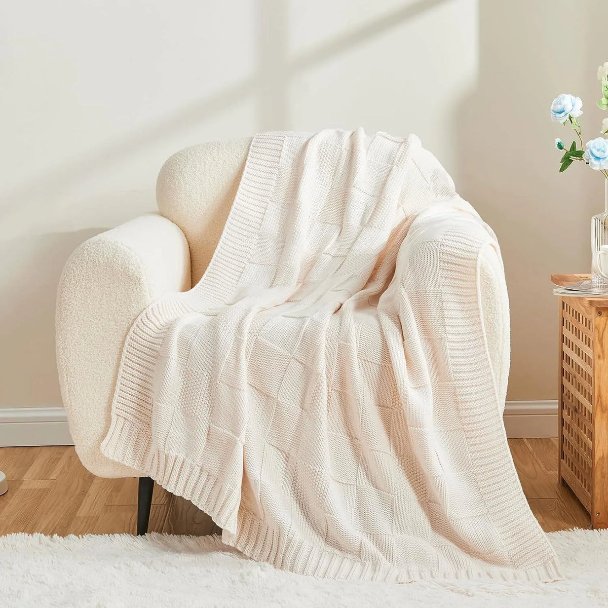 Waffle Knit Throw