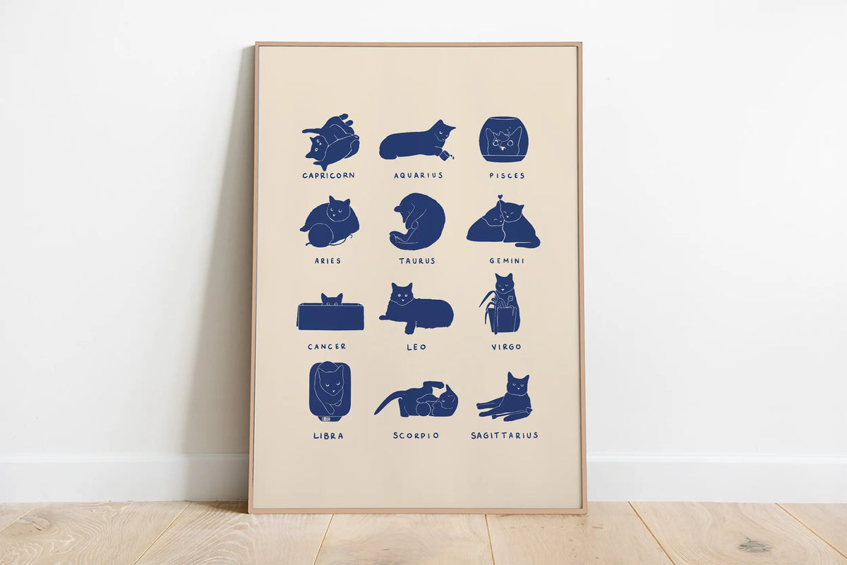 Sleeping Kitten Canvas Print | Minimalist Animal Wall Art