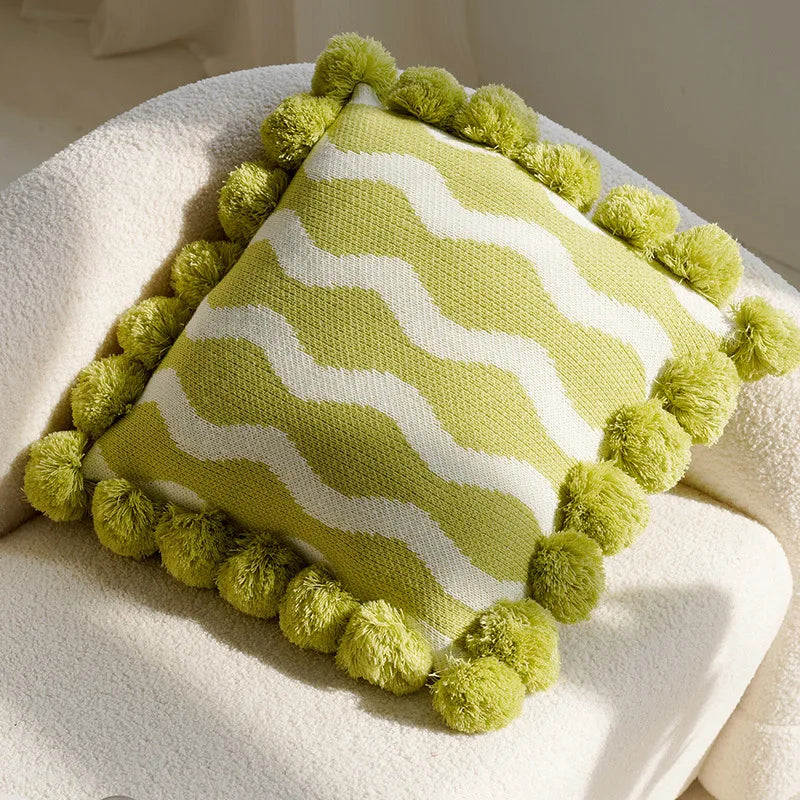Shades of Green Woven Cushion Cover