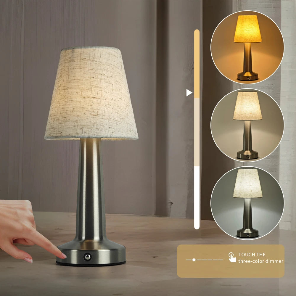Iron Fabric Shade Bedside Lamp