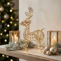 Light-Up Iron Wire Deer Ornament
