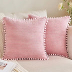 Pom-Pom Stripe Cushion Cover