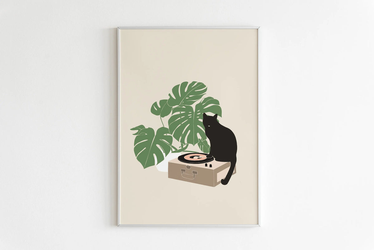 Sleeping Kitten Canvas Print | Minimalist Animal Wall Art