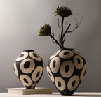 Hand-Drawn Geometric Ceramic Vase