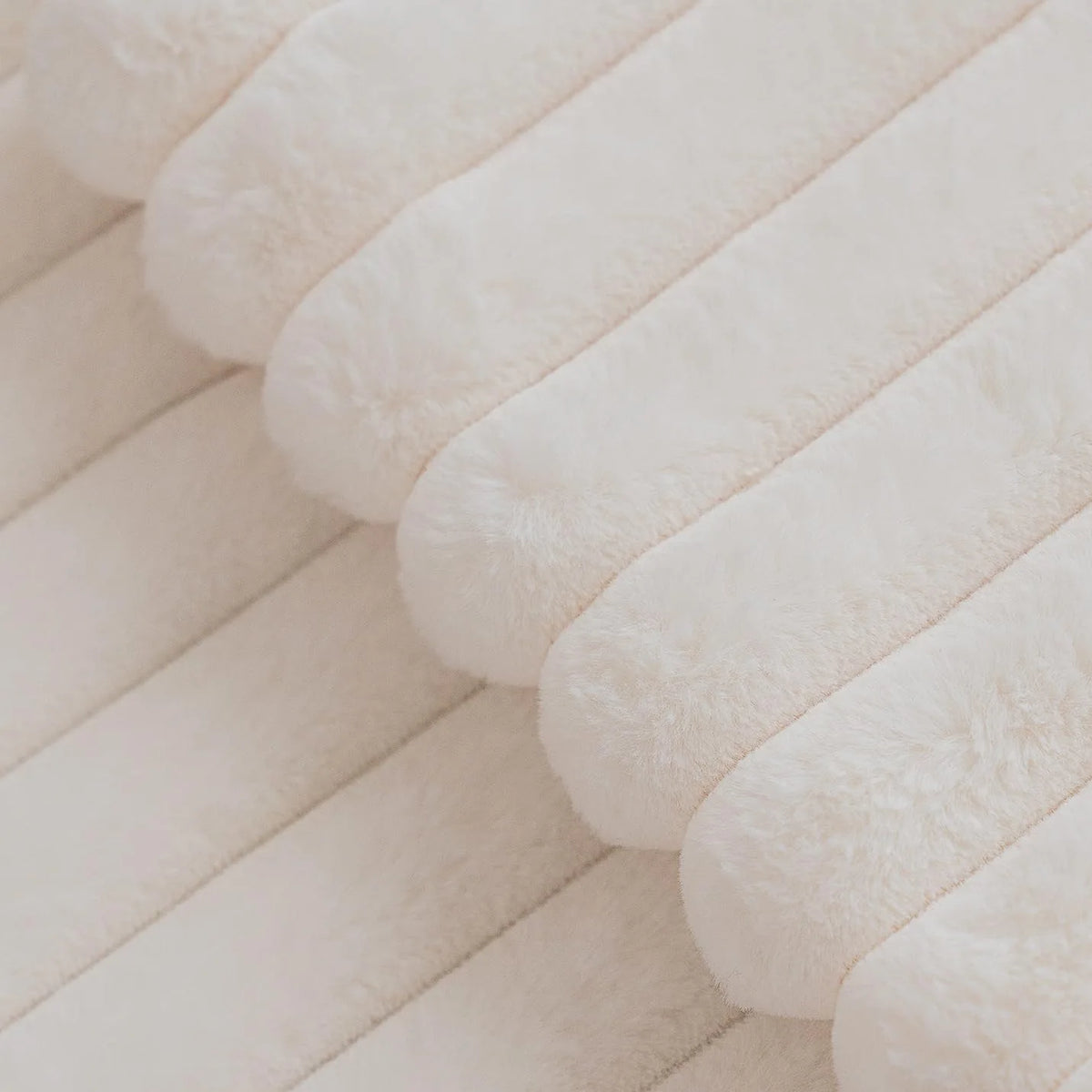 Faux Fur Ribbed Cushion Cover