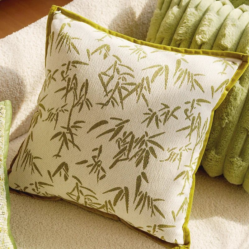 Shades of Green Woven Cushion Cover