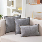 Chenille Cushion Cover with Stitched Edge