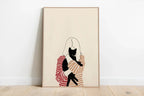 Sleeping Kitten Canvas Print | Minimalist Animal Wall Art