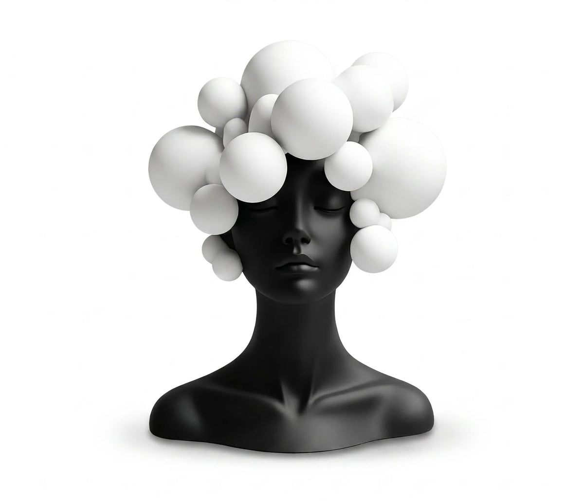 B&W Art Deco Abstract Human Figure Sculpture