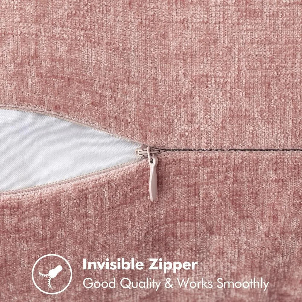 Chenille Cushion Cover with Stitched Edge