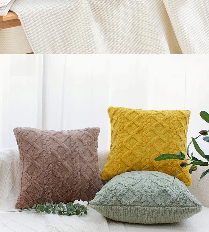 Plush Lumbar Cushion Cover