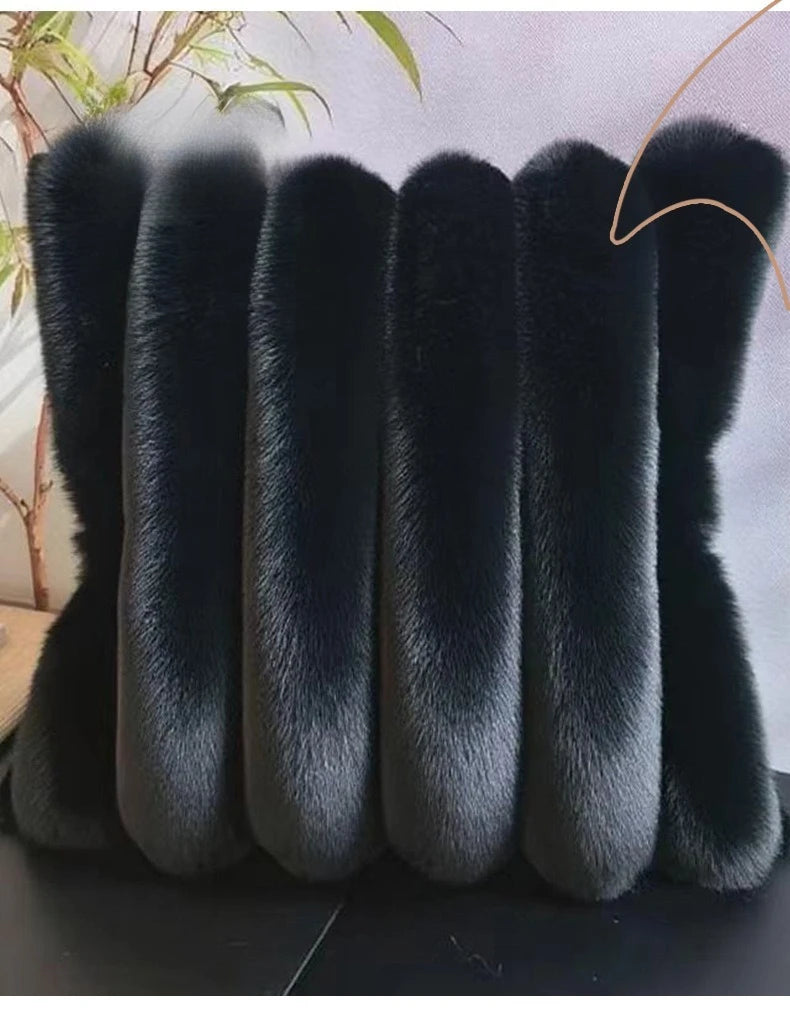 Two-Tone Faux Fur Cushion Cover