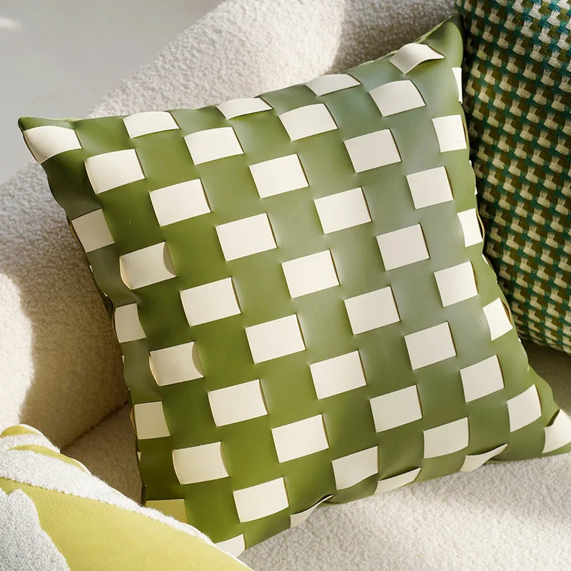 Shades of Green Woven Cushion Cover