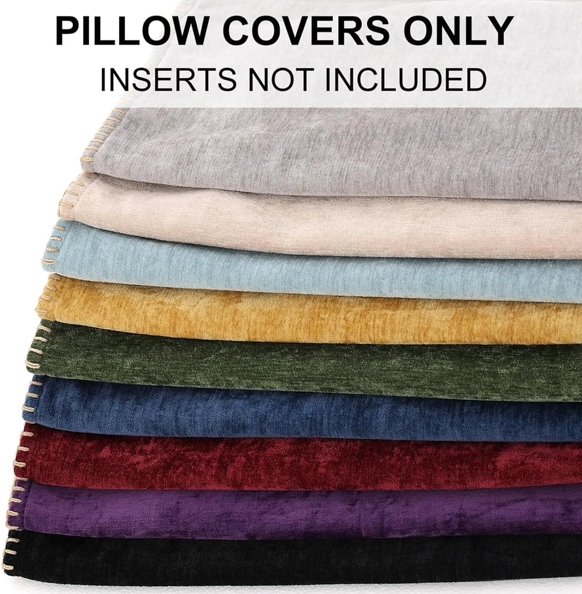 Chenille Cushion Cover with Stitched Edge