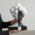 B&W Art Deco Abstract Human Figure Sculpture